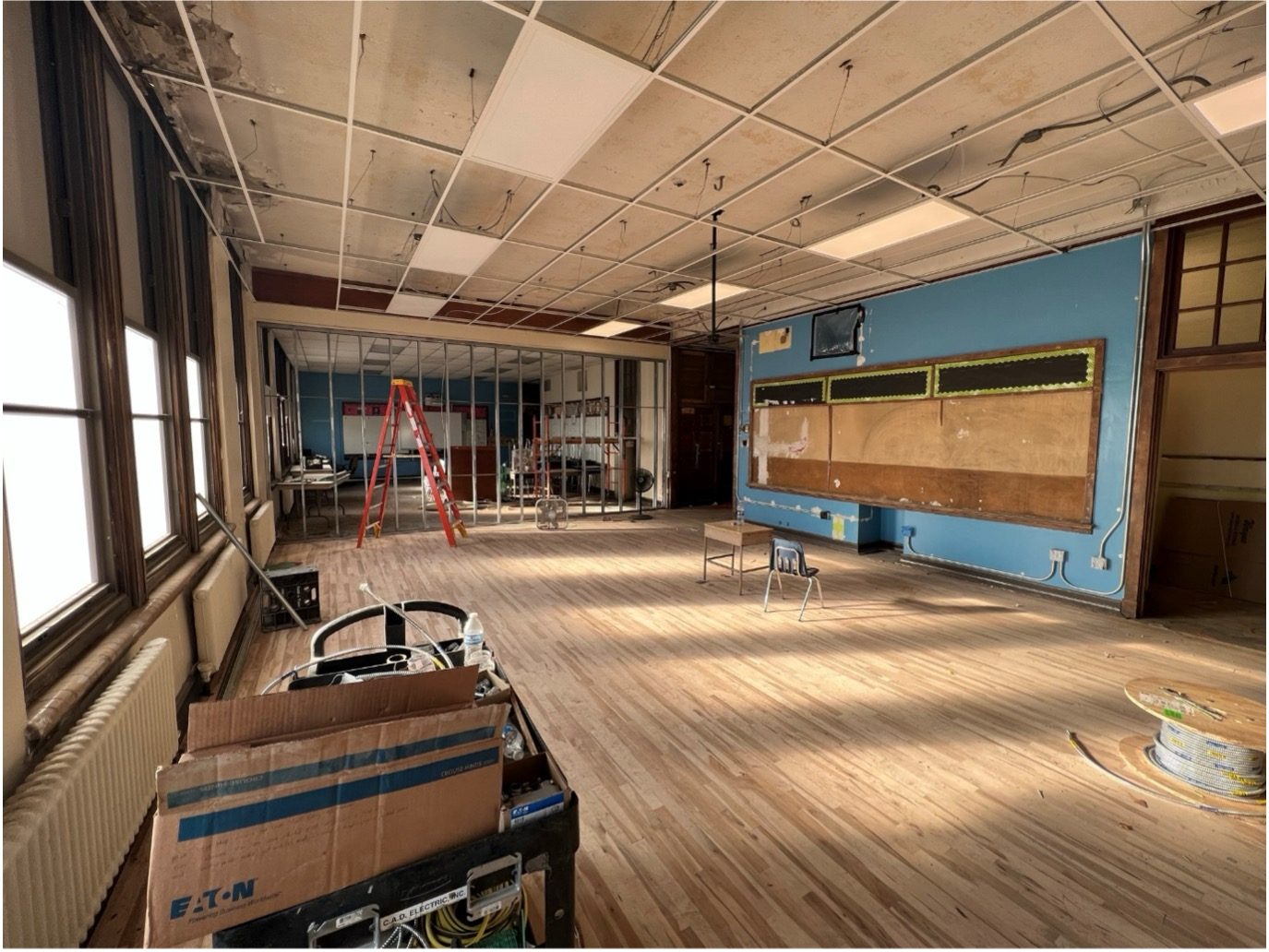 Classroom during renovation at Patterson Elementary School