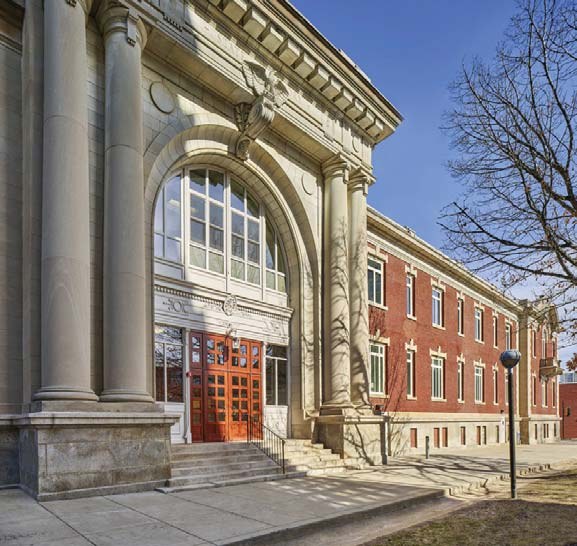 Arched entrance and brick wing of the Philadelphia Lancaster Avenue Readiness Center