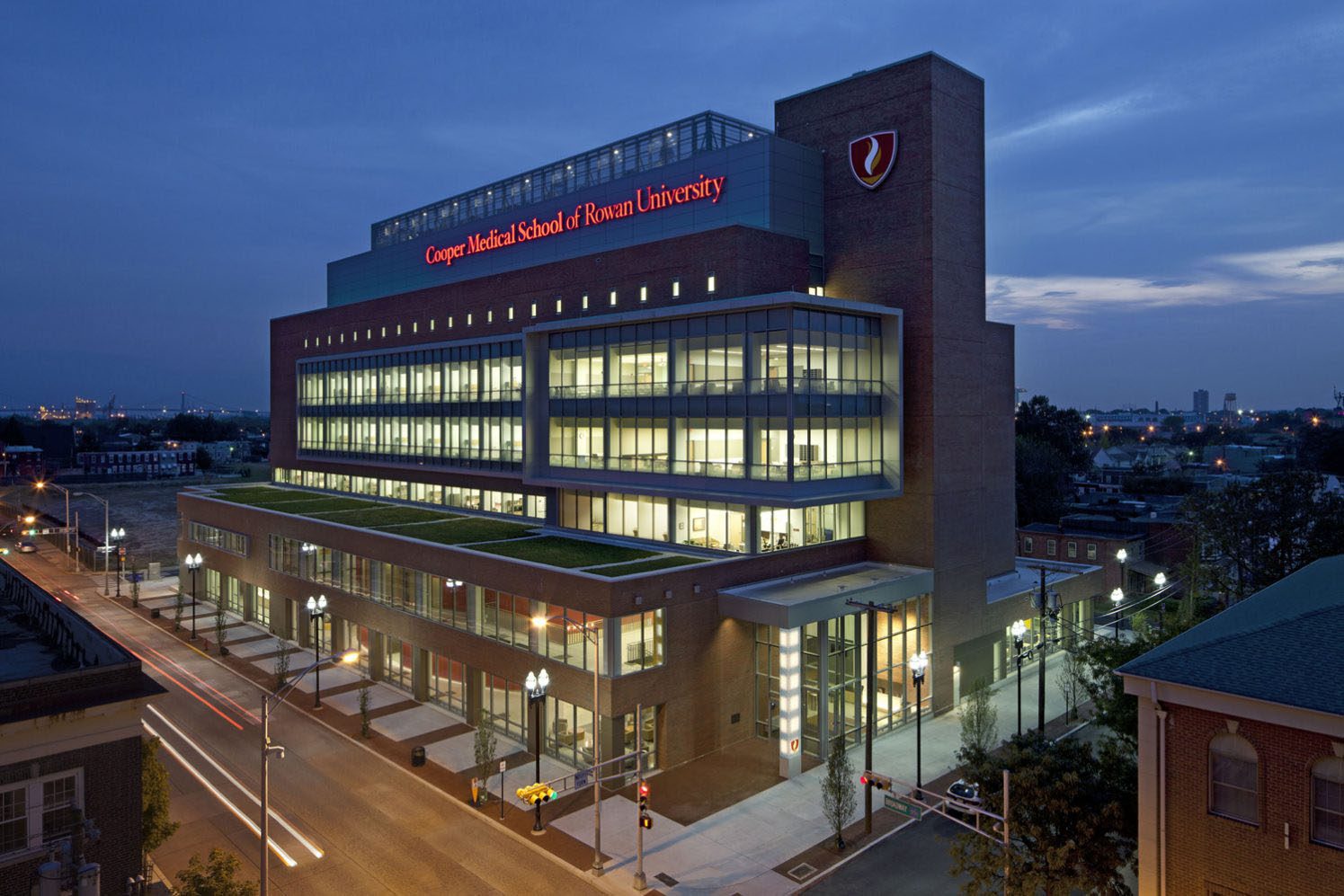 Cooper Medical School of Rowan University at dusk